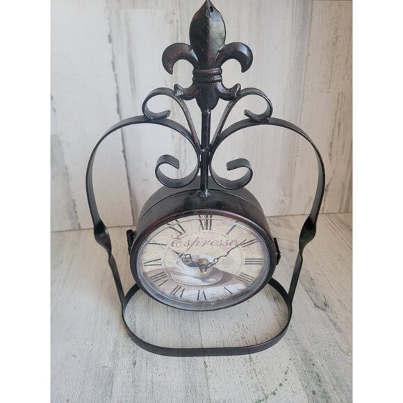 Pier 1 clock Rustic‎ expresso cappuccino home decor - Picture 6 of 9